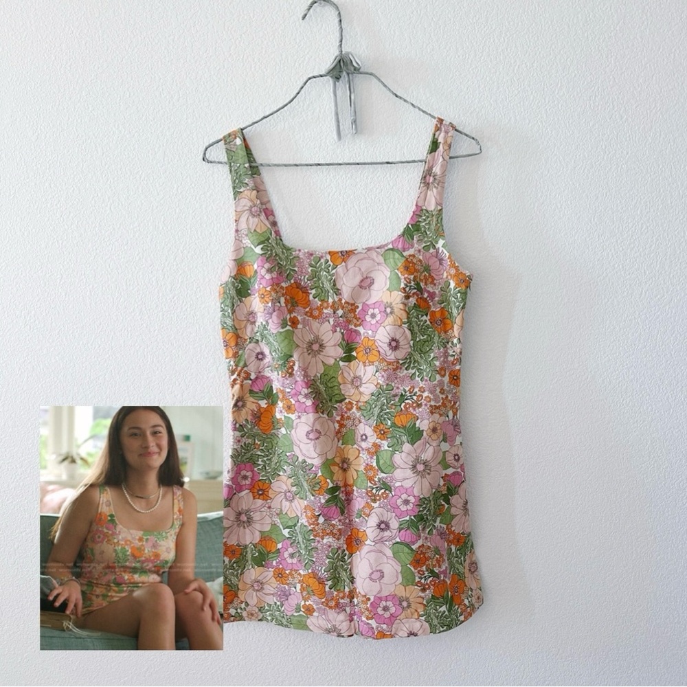 Mango Floral Print Jumpsuit Romper